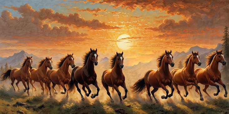 Feng Shui Painting for South Eight Horses